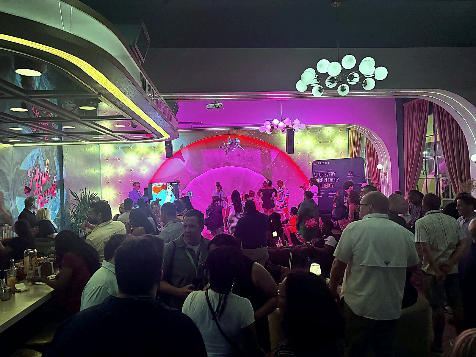 Winner celebration on stage at Mic Drop APCO